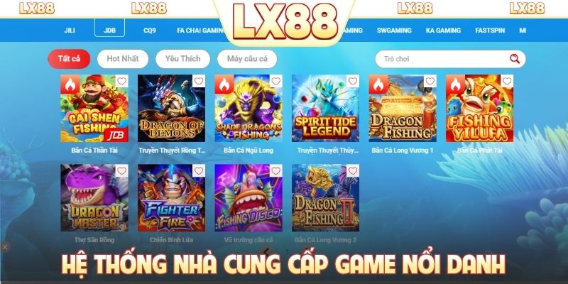 Hệ thống nhà cung cấp game nổi danh