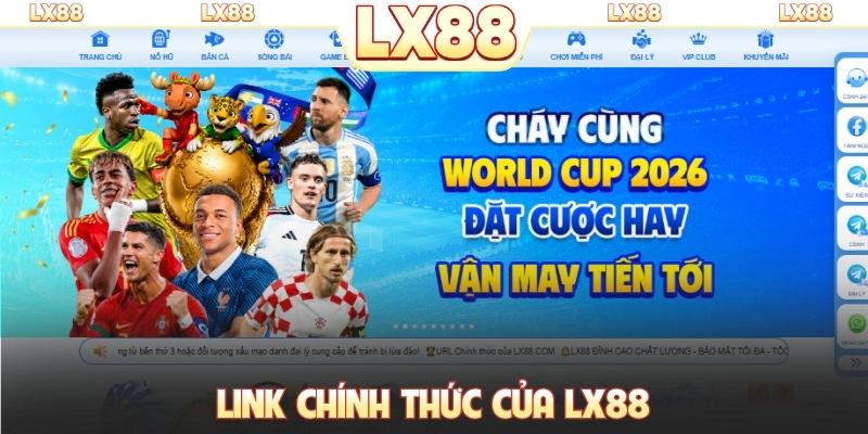 link chính thức của LX88